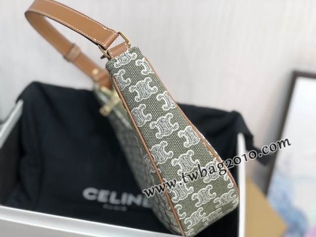 Celine專櫃2023春夏新款AVA腋下包 193952 賽琳繡花布配皮肩背包 sldj2450